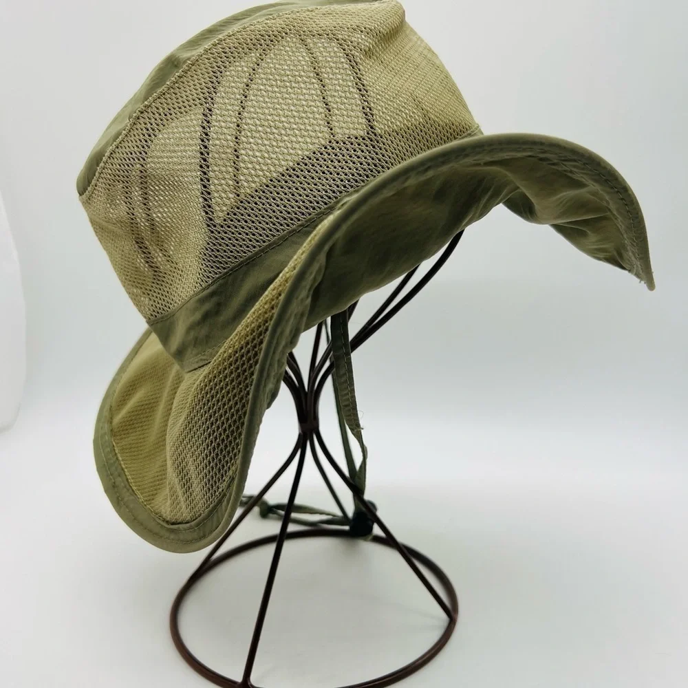 DORFMAN PACIFIC CO UNISEX TAN POLYESTER/MESH HANDMADE HAT SIZE MEDIUM